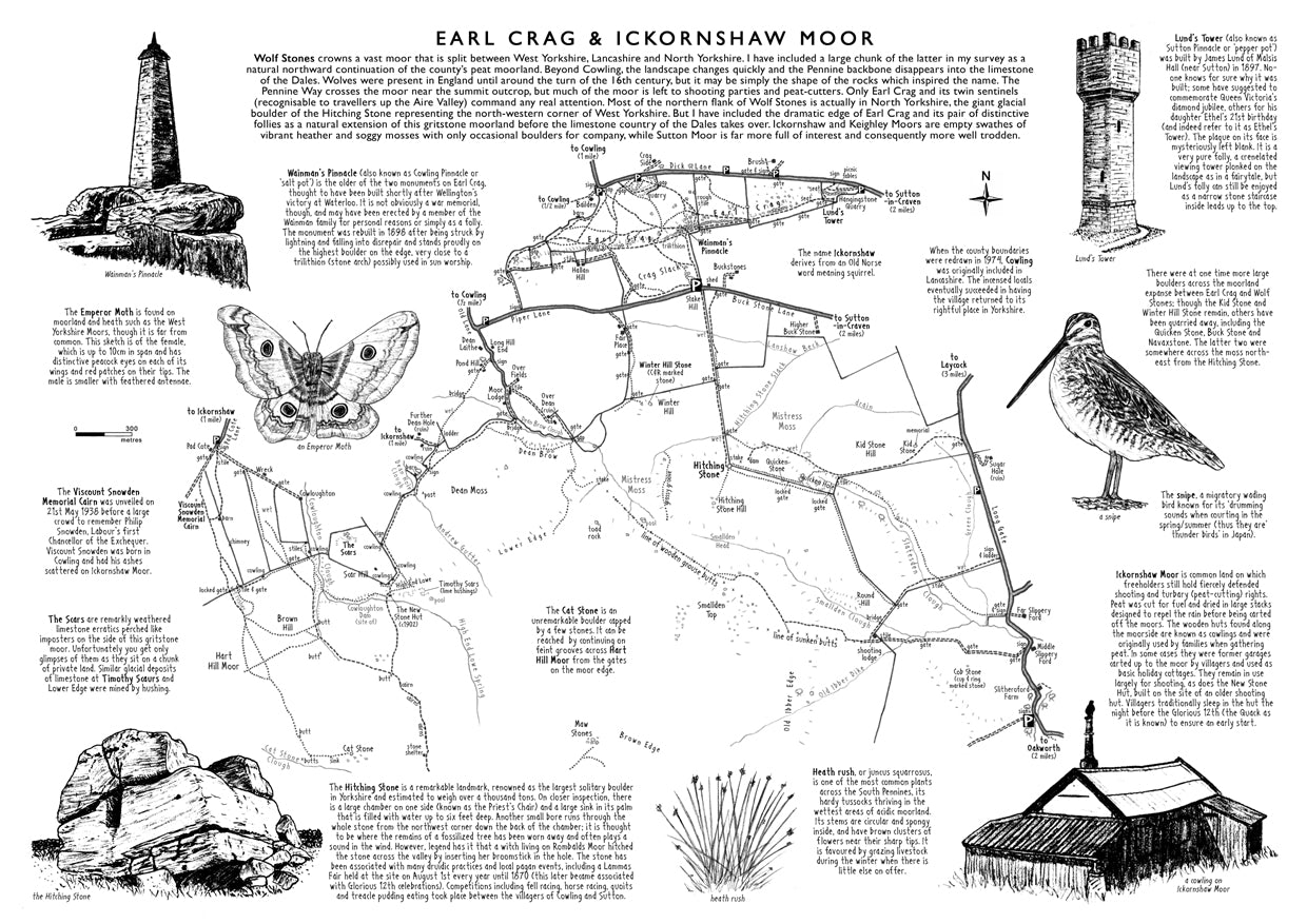 Art Print: Earl Crag & Ickornshaw Moor