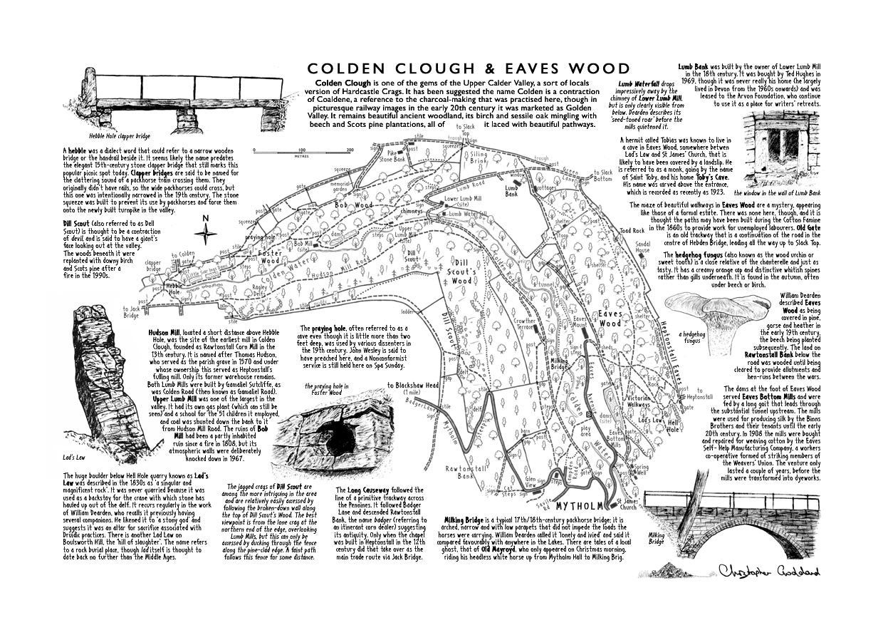 Art Print: Colden Clough & Eaves Wood