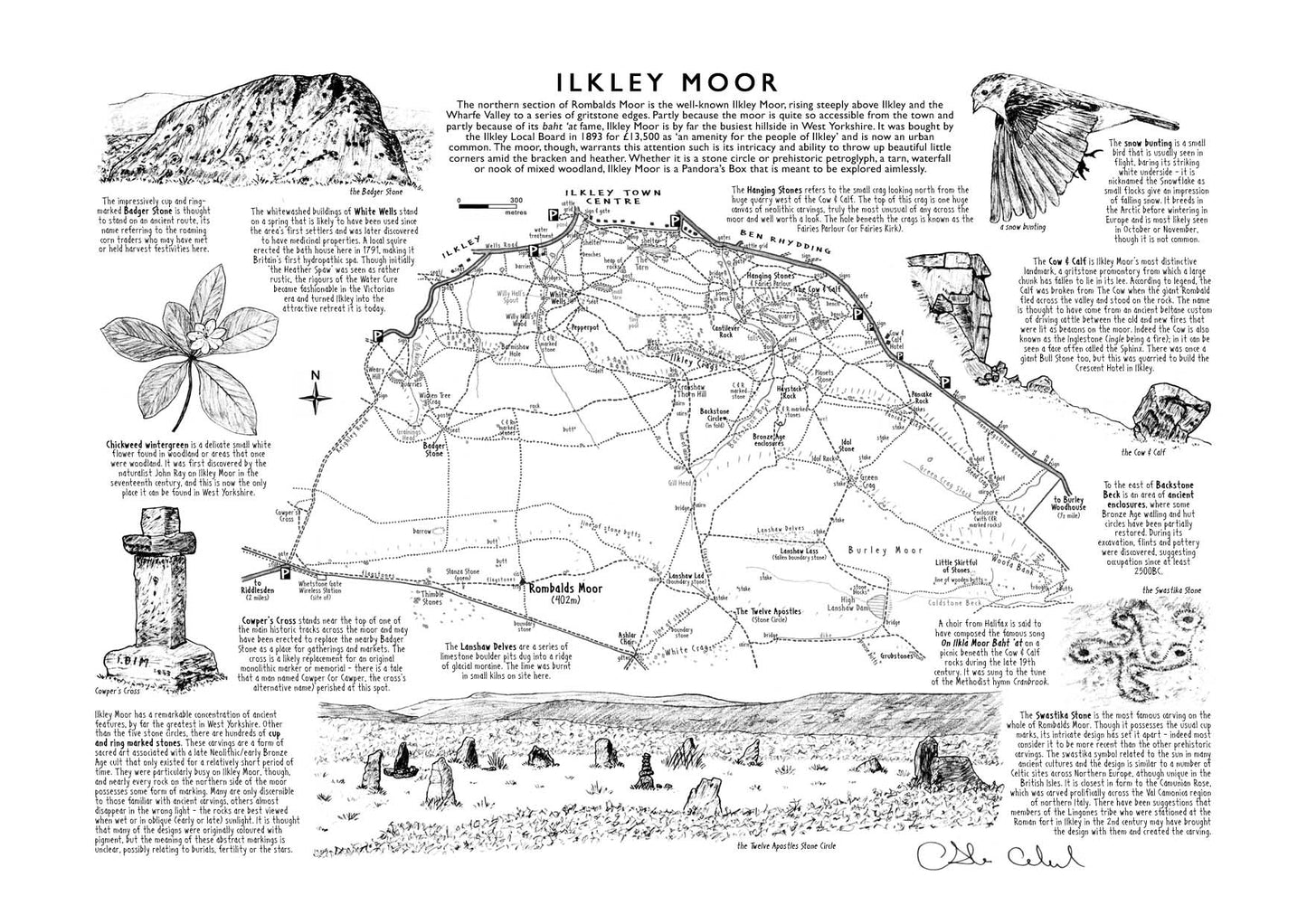 Art Print: Ilkley Moor